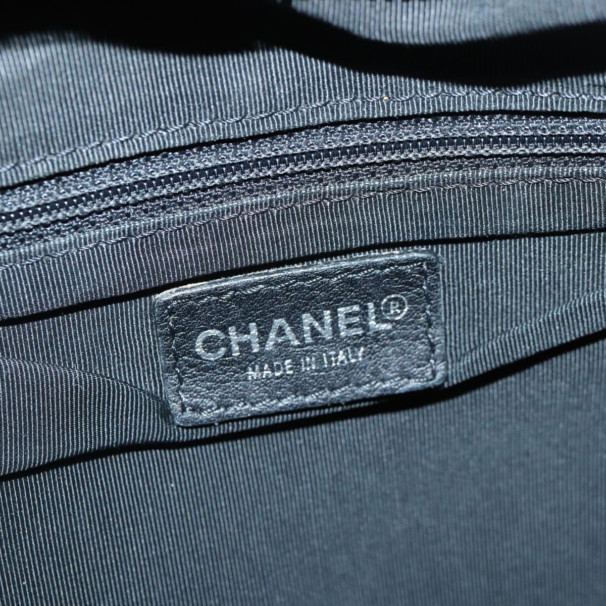 Top Quality Chanel Matelasse Hand Bag Caviar Skin Black Silver CC Auth bs17167