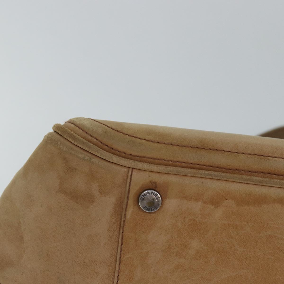 Top Quality Chanel Hand Bag Leather Beige CC Auth bs17225