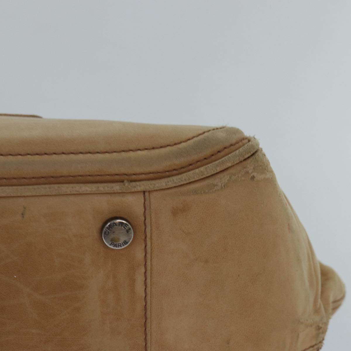 Top Quality Chanel Hand Bag Leather Beige CC Auth bs17225