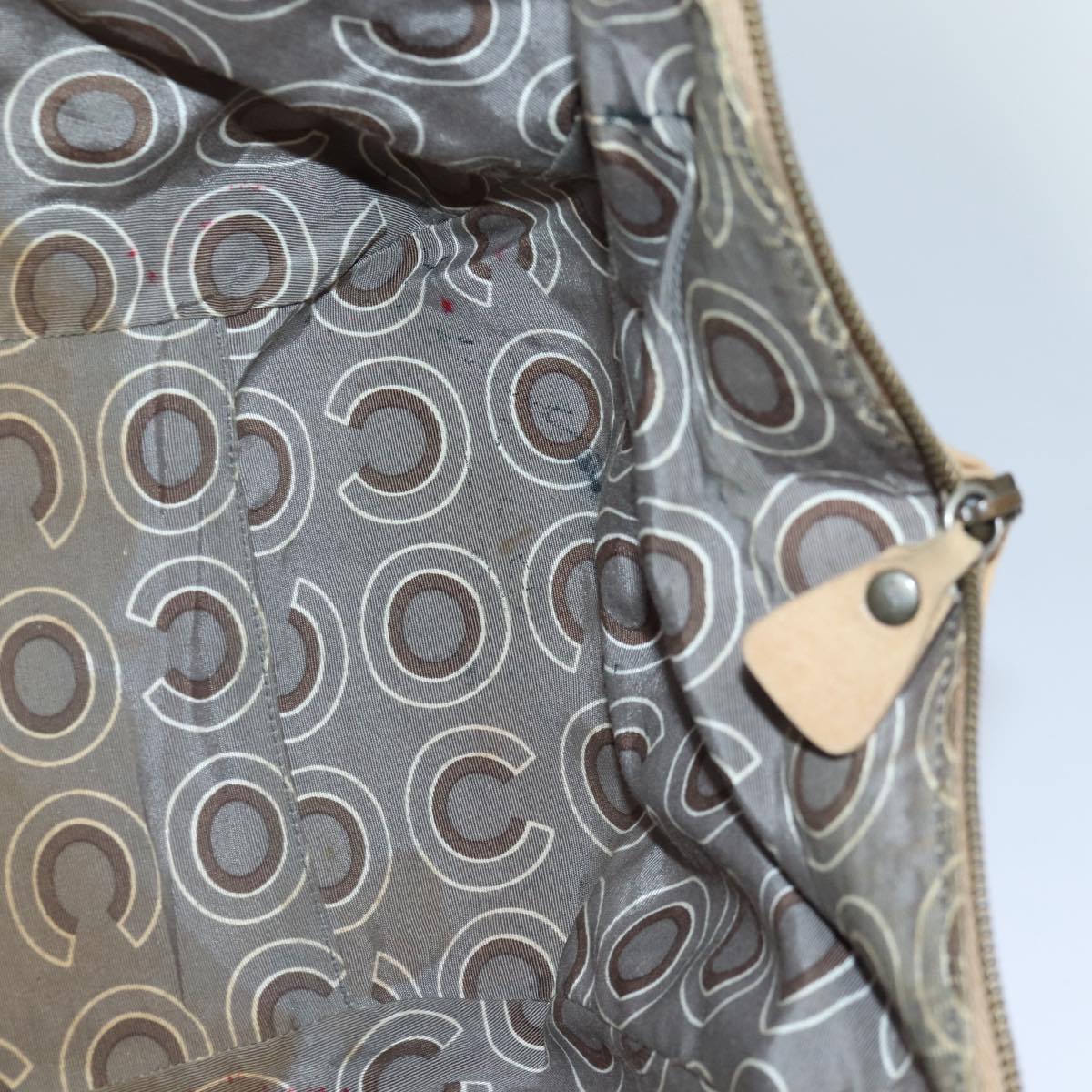 Top Quality Chanel Hand Bag Leather Beige CC Auth bs17225