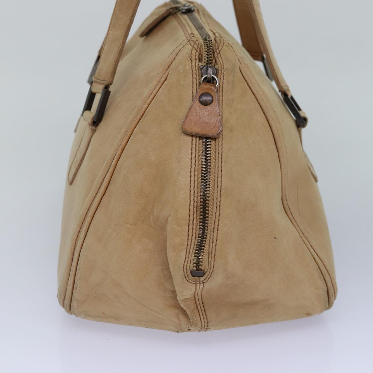 Top Quality Chanel Hand Bag Leather Beige CC Auth bs17225