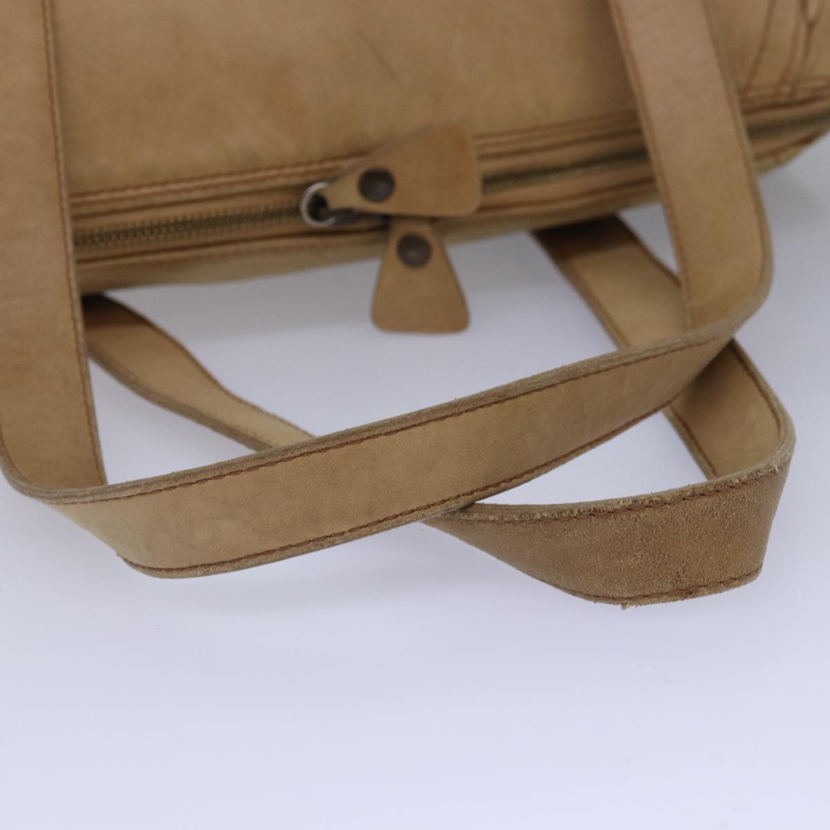 Top Quality Chanel Hand Bag Leather Beige CC Auth bs17225
