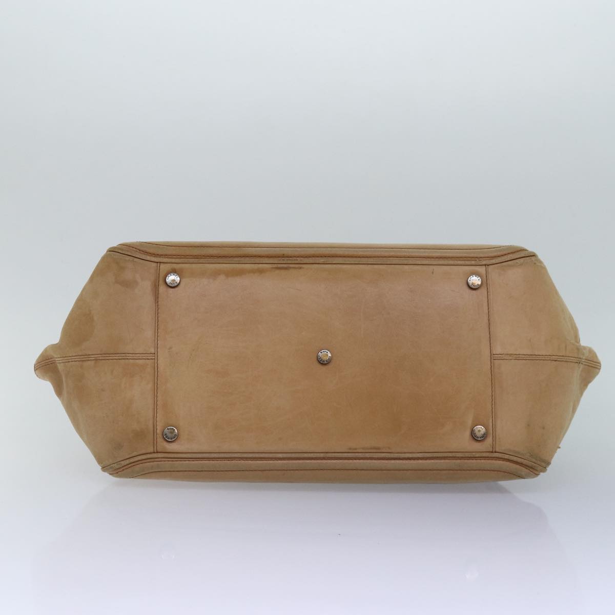 Top Quality Chanel Hand Bag Leather Beige CC Auth bs17225
