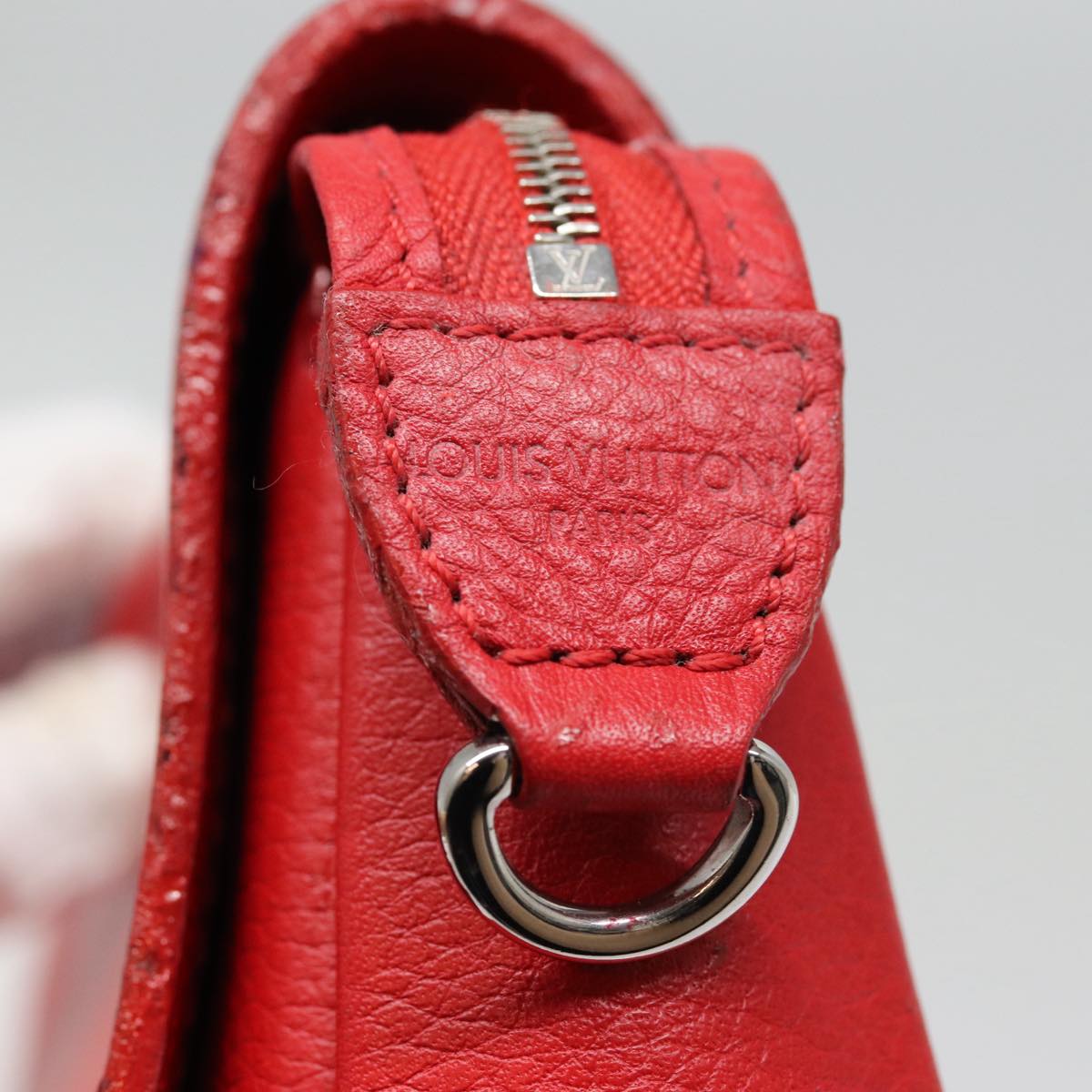 LOUIS VUITTON Parnasea Esan Ciel Shoulder Bag Leather Red M94448 LV Auth bs17244