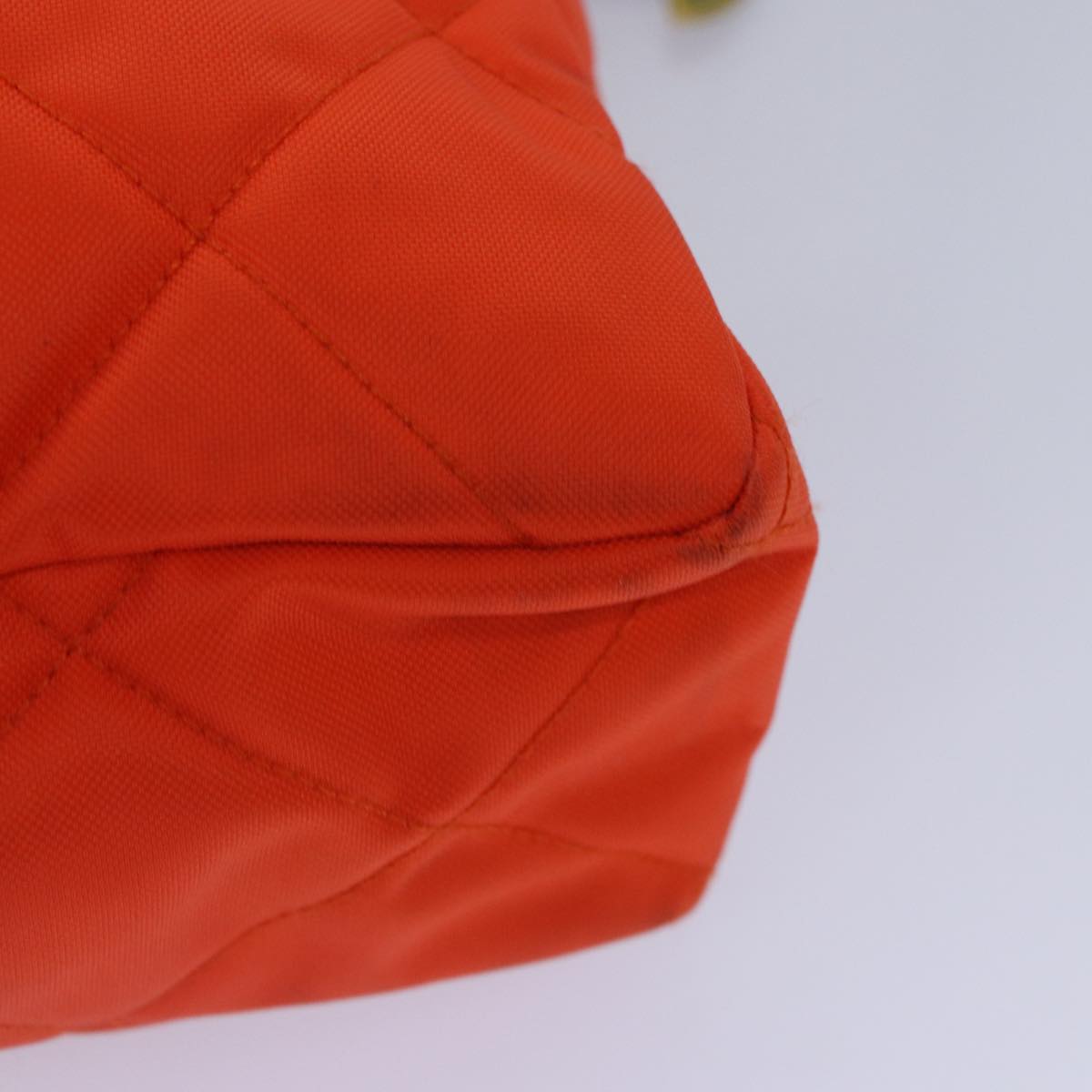 Top Quality Chanel Matelasse Chain Shoulder Bag Nylon Orange Gold CC Auth bs17255