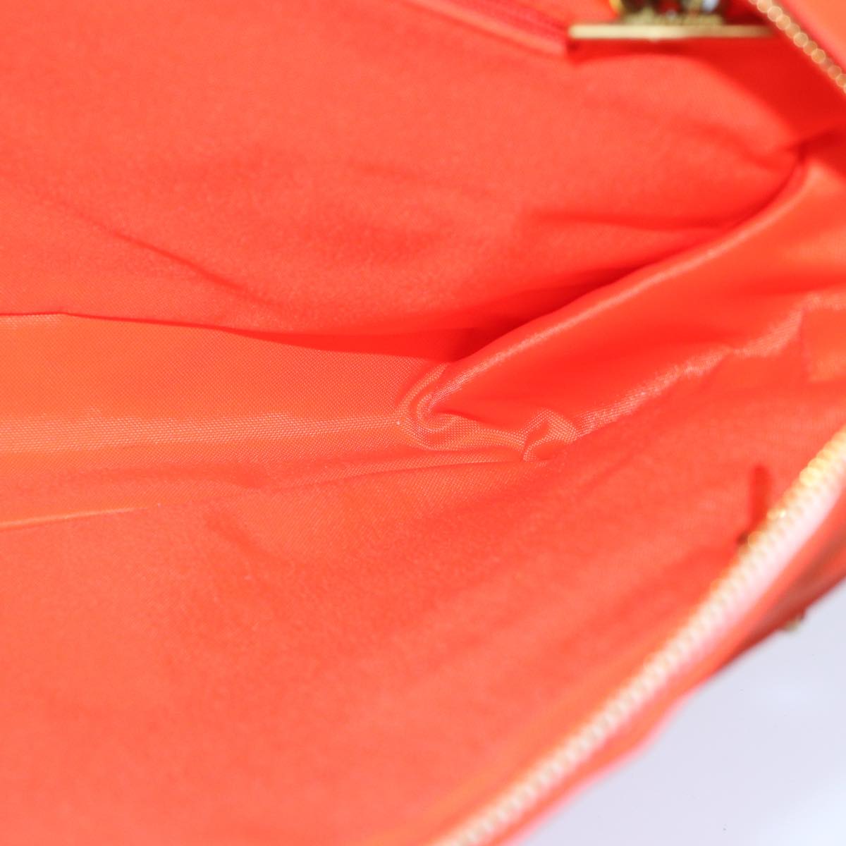 Top Quality Chanel Matelasse Chain Shoulder Bag Nylon Orange Gold CC Auth bs17255