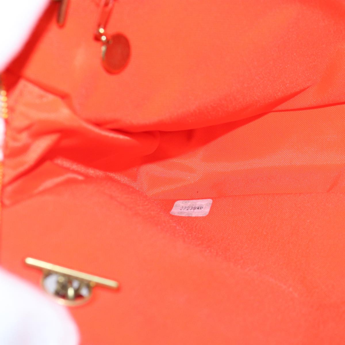 Top Quality Chanel Matelasse Chain Shoulder Bag Nylon Orange Gold CC Auth bs17255