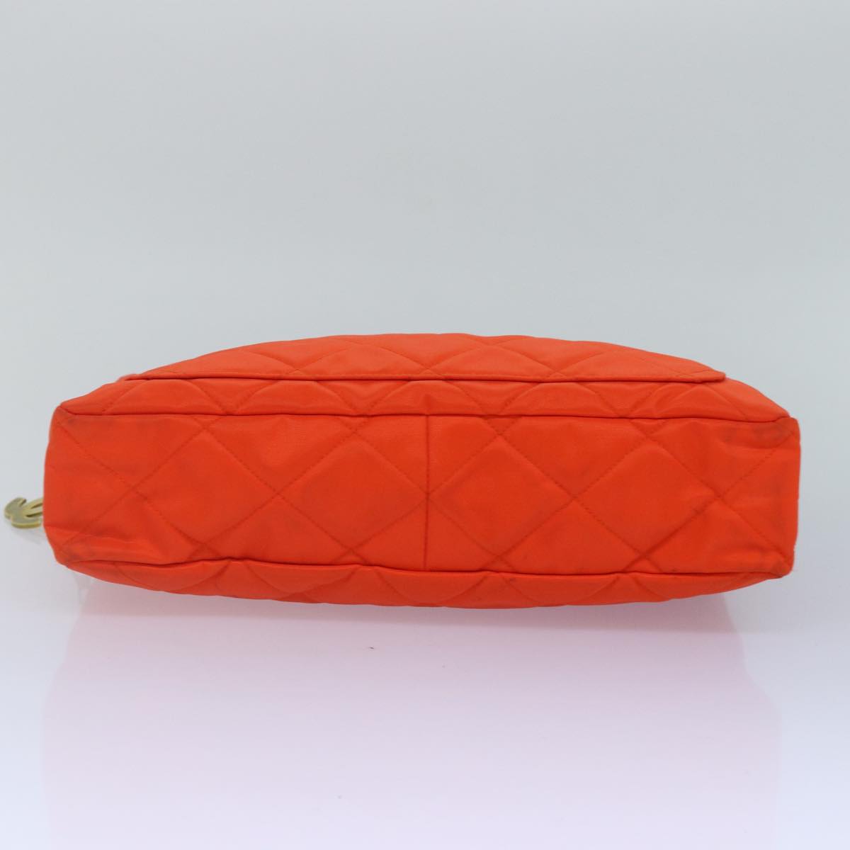Top Quality Chanel Matelasse Chain Shoulder Bag Nylon Orange Gold CC Auth bs17255