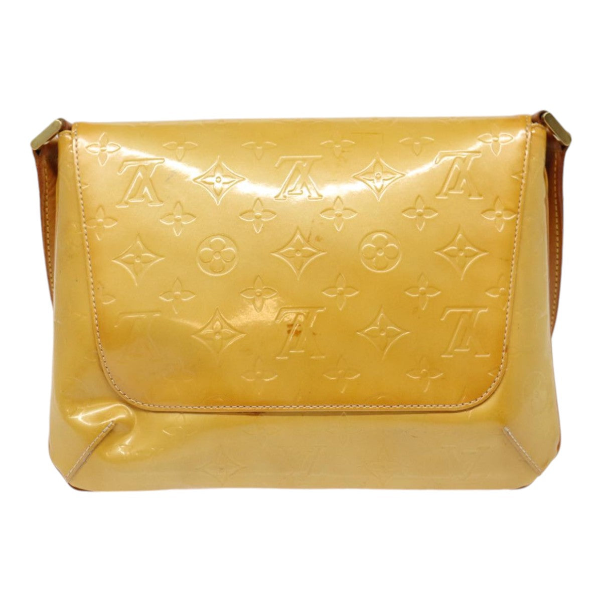 LOUIS VUITTON Monogram Vernis Thompson Street Bag Beige M91301 LV Auth bs17410