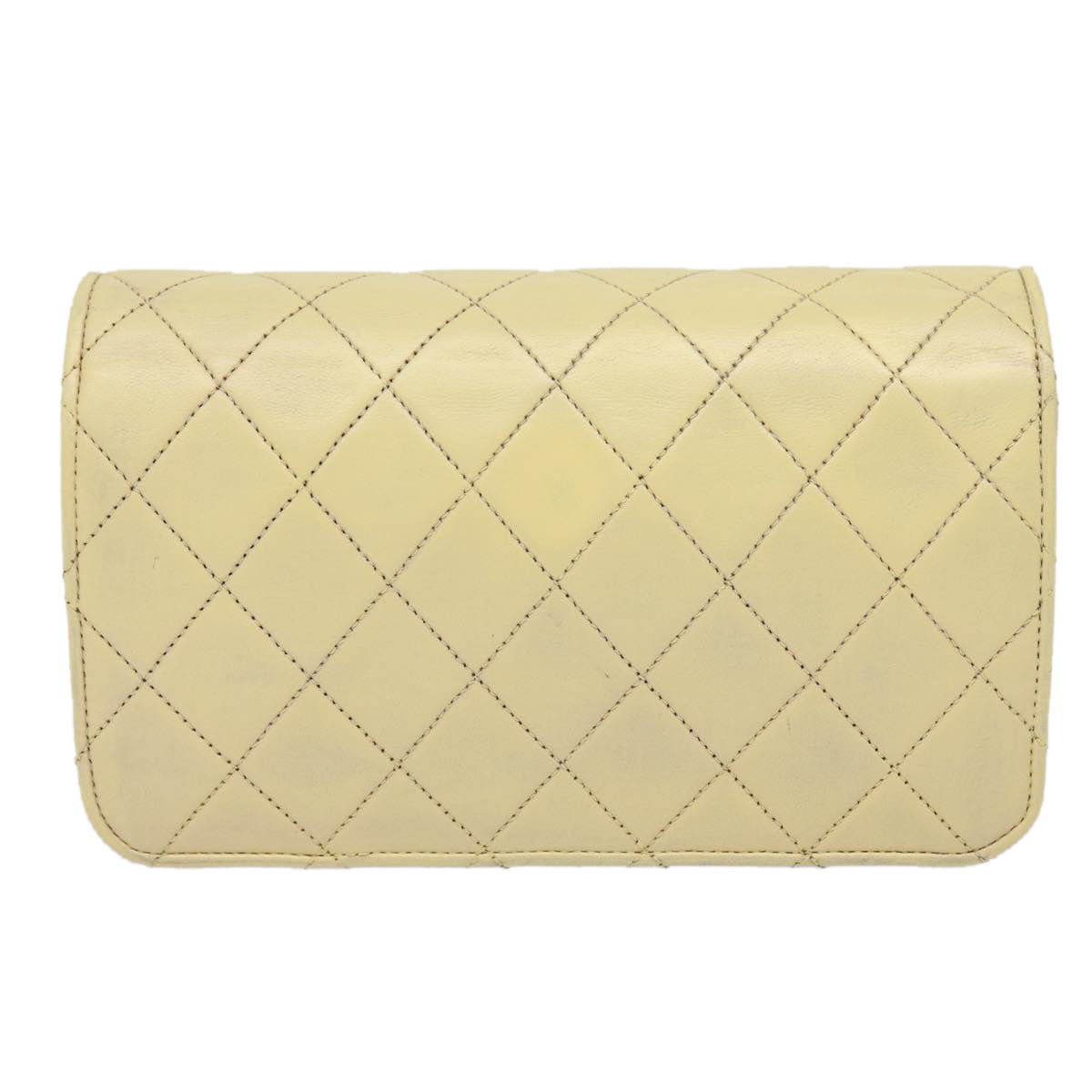 Top Quality Chanel Matelasse Chain Shoulder Bag Lamb Skin Beige Gold CC Auth bs17432