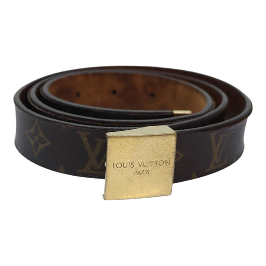 LOUIS VUITTON Monogram Ceinture Care Belt 48.4" Gold M6800Y LV Auth bs17455