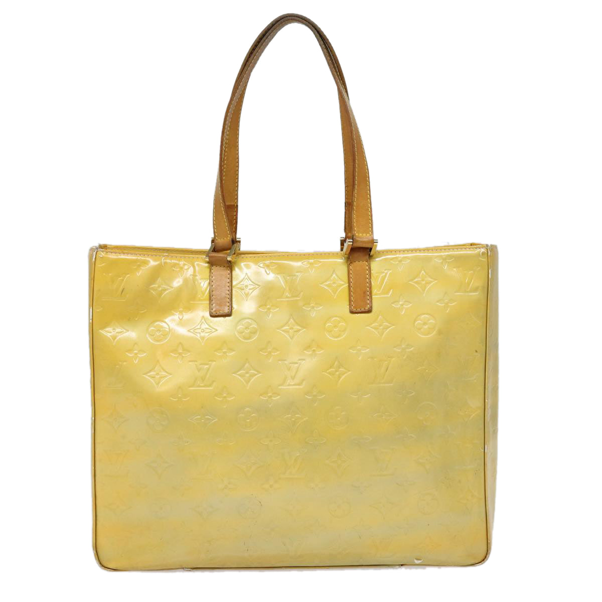 LOUIS VUITTON Monogram Vernis Columbus Tote Bag Gris M91028 LV Auth bs17484