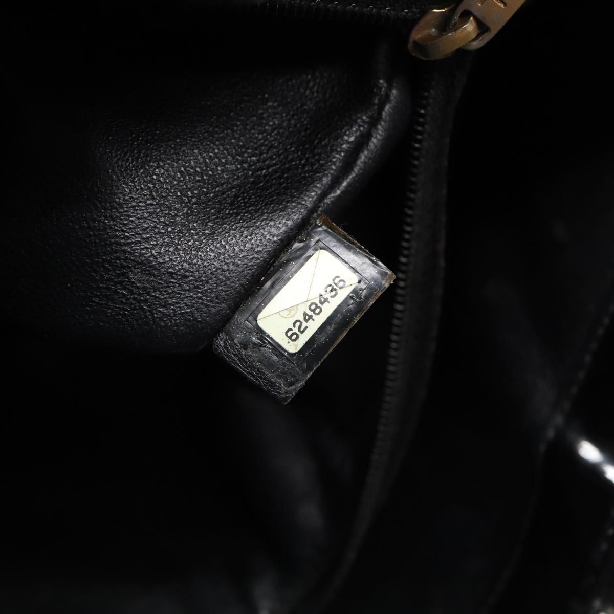 Top Quality Chanel Hand Bag Patent leather Black Gold CC Auth bs17486