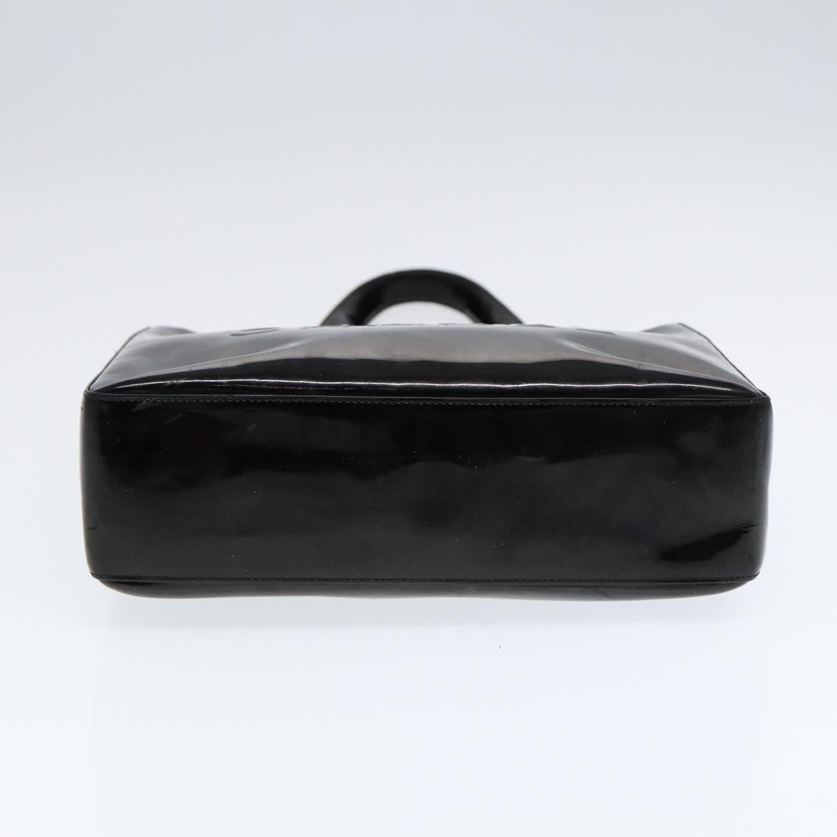 Top Quality Chanel Hand Bag Patent leather Black Gold CC Auth bs17486