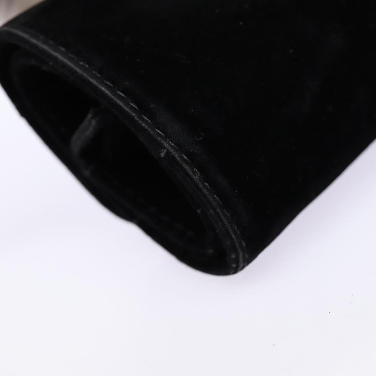 Top Quality Chanel Cosmetic Case Cosmetic Pouch Velor Black Gold CC Auth bs17507