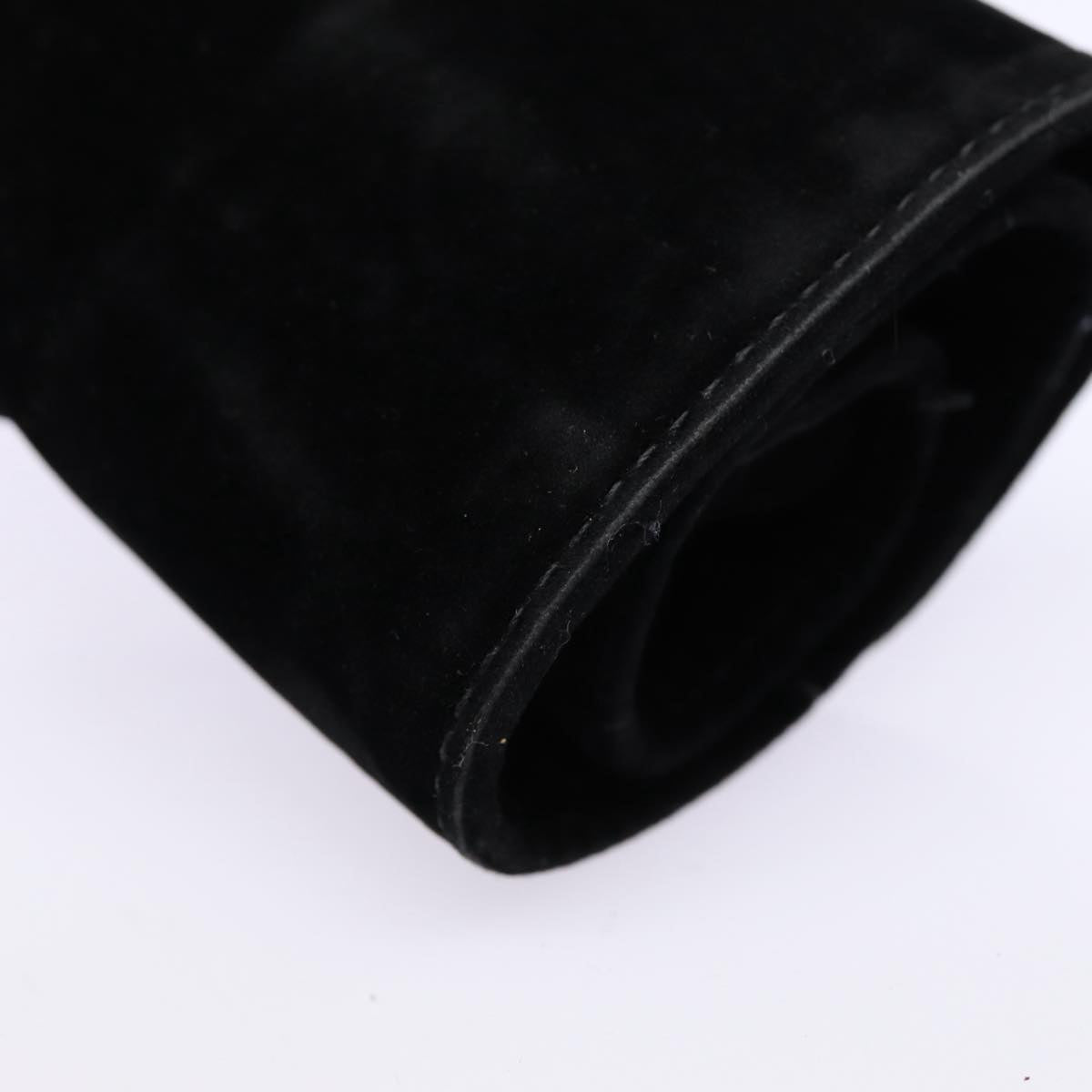 Top Quality Chanel Cosmetic Case Cosmetic Pouch Velor Black Gold CC Auth bs17507