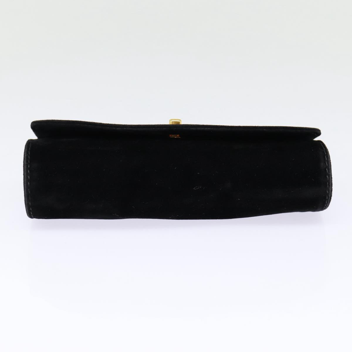 Top Quality Chanel Cosmetic Case Cosmetic Pouch Velor Black Gold CC Auth bs17507