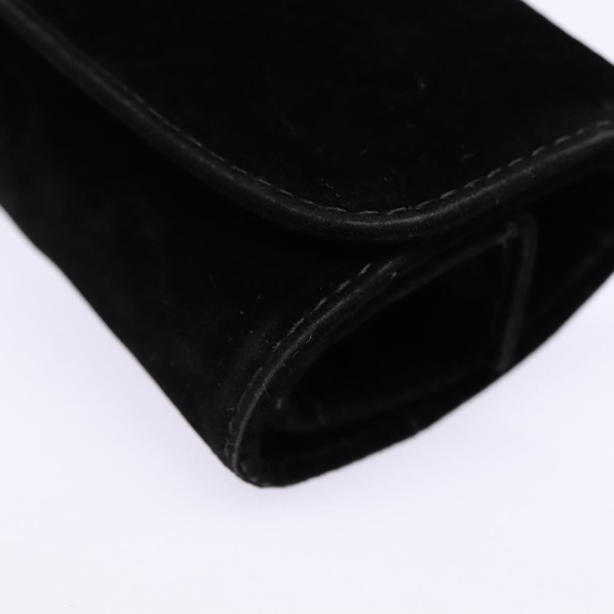 Top Quality Chanel Cosmetic Case Cosmetic Pouch Velor Black Gold CC Auth bs17507