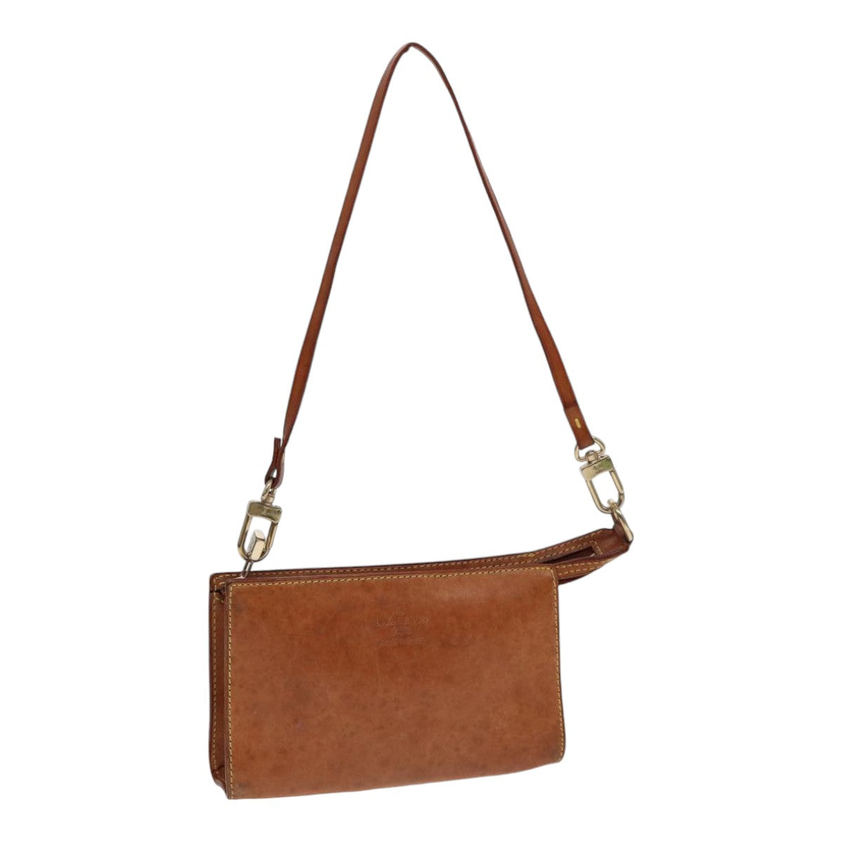 LOUIS VUITTON Nomad Cabas Ambre PM Pouch Leather Beige M92502 LV Auth bs17677