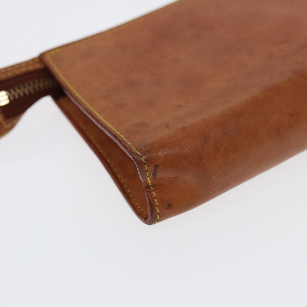 LOUIS VUITTON Nomad Cabas Ambre PM Pouch Leather Beige M92502 LV Auth bs17677