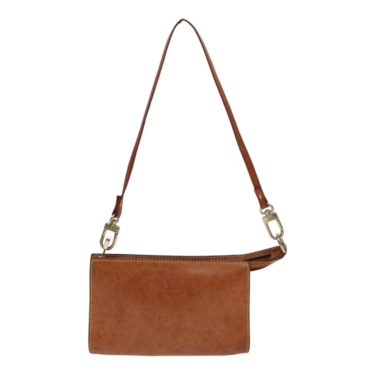 LOUIS VUITTON Nomad Cabas Ambre PM Pouch Leather Beige M92502 LV Auth bs17677