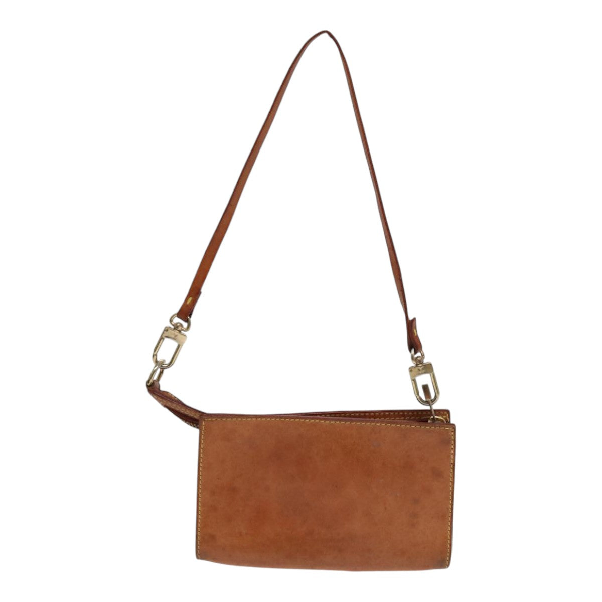 LOUIS VUITTON Nomad Cabas Ambre PM Pouch Leather Beige M92502 LV Auth bs17677