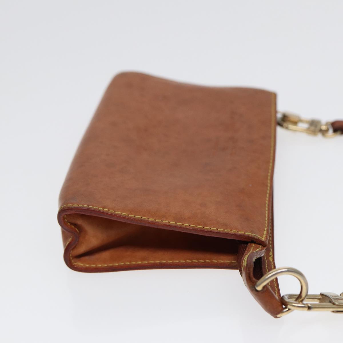 LOUIS VUITTON Nomad Cabas Ambre PM Pouch Leather Beige M92502 LV Auth bs17677