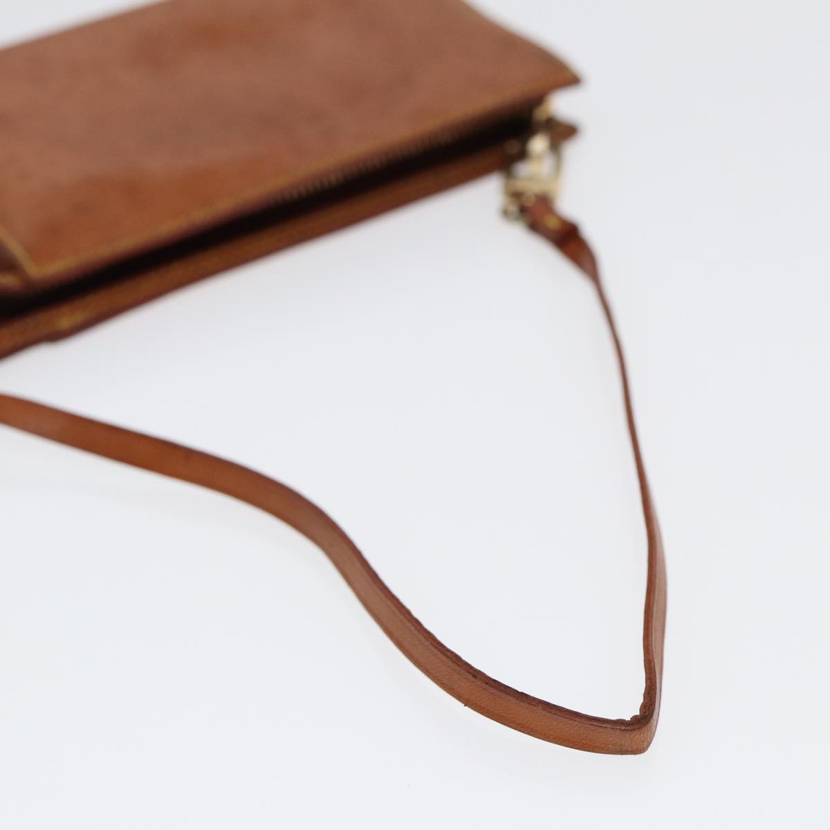 LOUIS VUITTON Nomad Cabas Ambre PM Pouch Leather Beige M92502 LV Auth bs17677