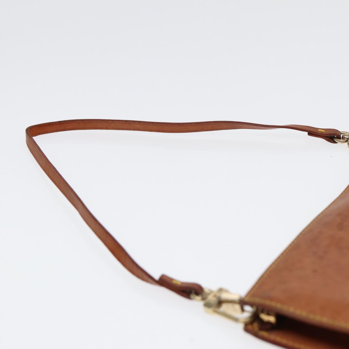 LOUIS VUITTON Nomad Cabas Ambre PM Pouch Leather Beige M92502 LV Auth bs17677