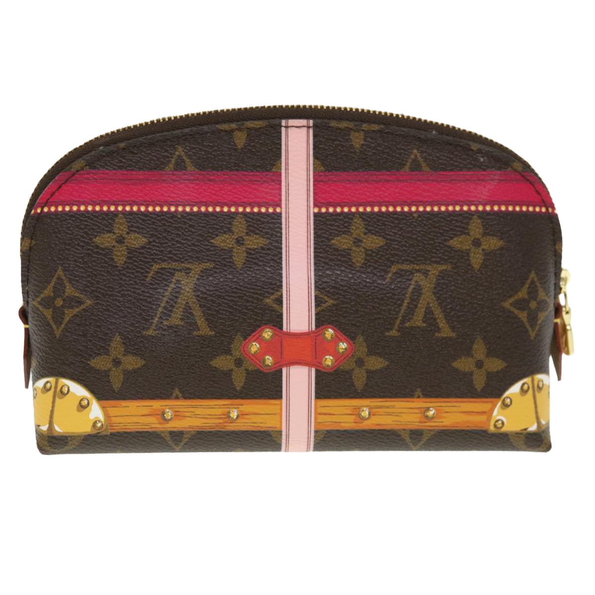 LOUIS VUITTON Monogram Summer Trunk Pochette Cosmetic Pouch M43615 Auth bs4543