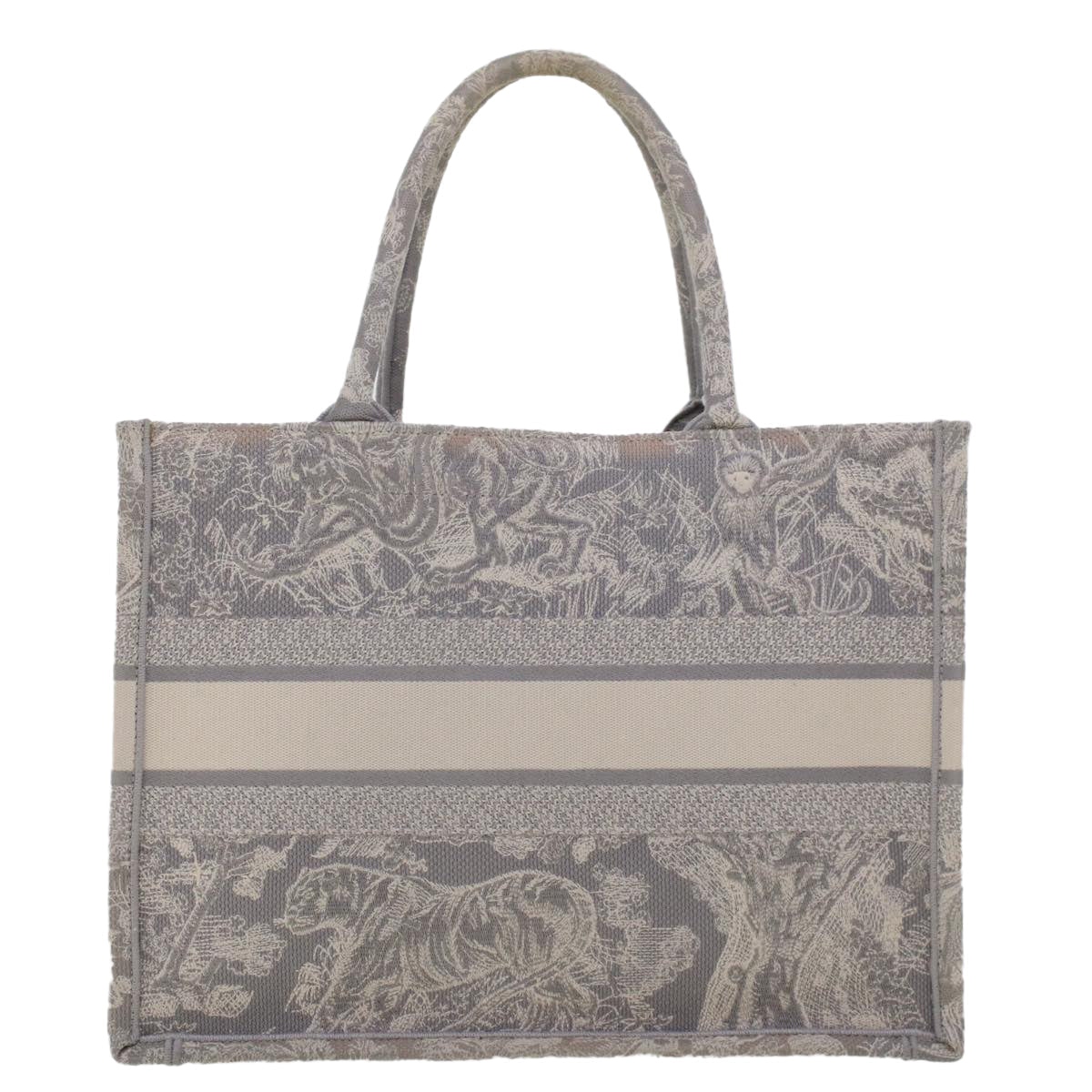 CHRISTIAN DIOR Book Tote Bag Canvas Gray M1286ZTDT_M932 Auth bs6141