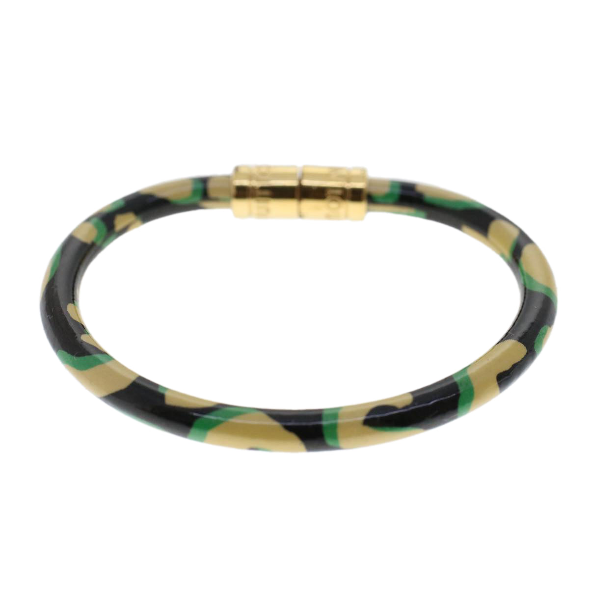 LOUIS VUITTON Monogram Leopard Brassle Bracelet Blue Infini LV  bs6827