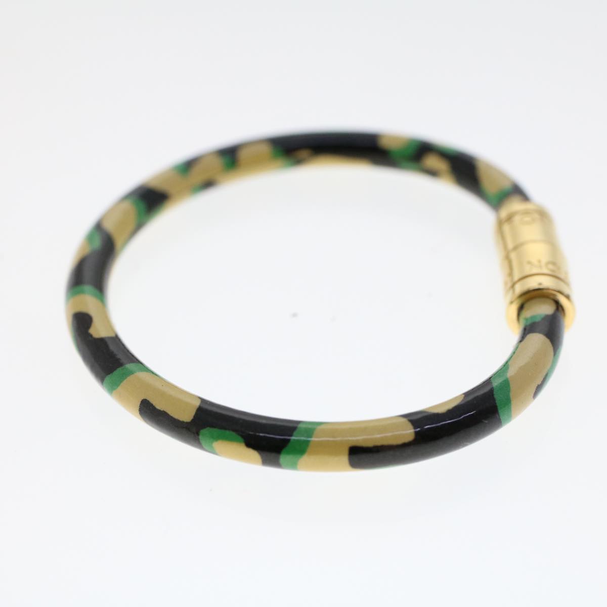 LOUIS VUITTON Monogram Leopard Brassle Bracelet Blue Infini LV  bs6827