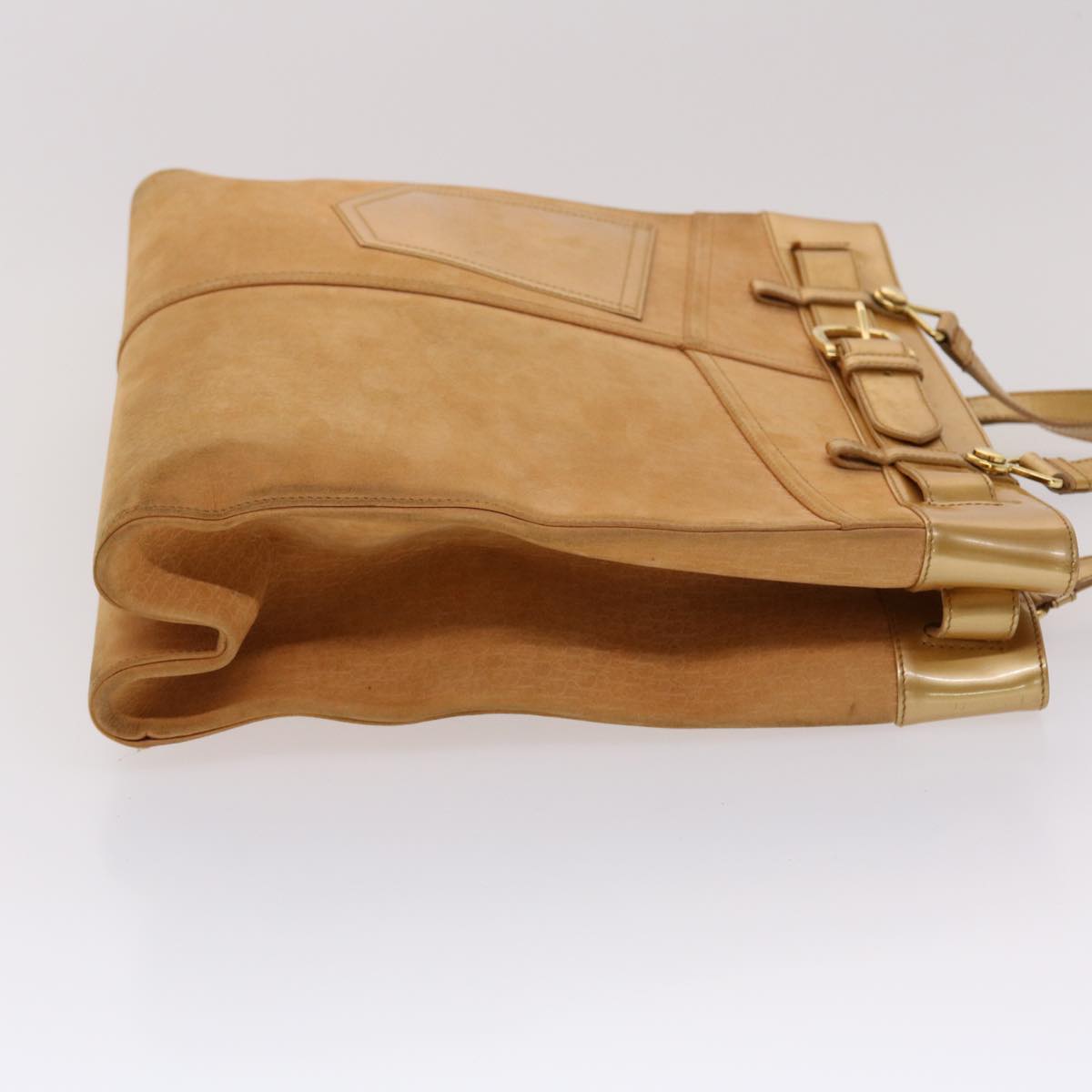 CHRISTIAN DIOR Trotter Canvas Tote Bag Beige Auth bs6841