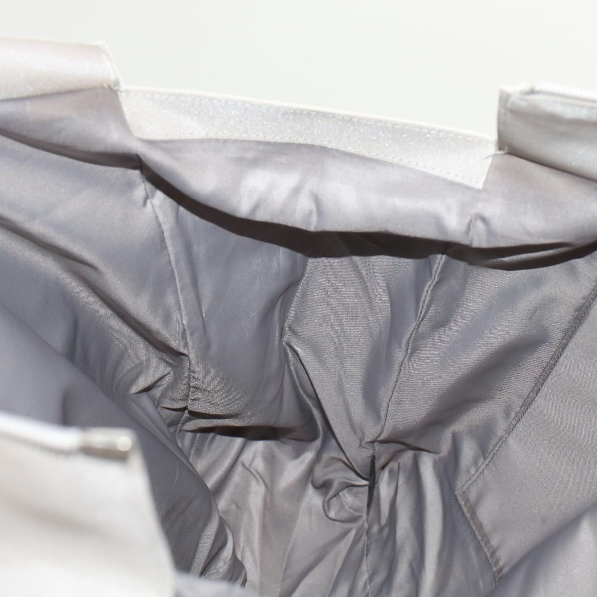 CHANEL Tote Bag Nylon Gray CC Auth bs6959