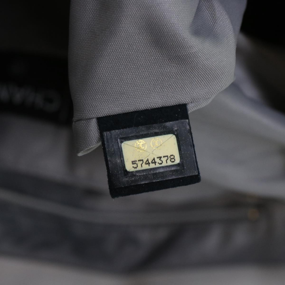 CHANEL Tote Bag Nylon Gray CC Auth bs6959