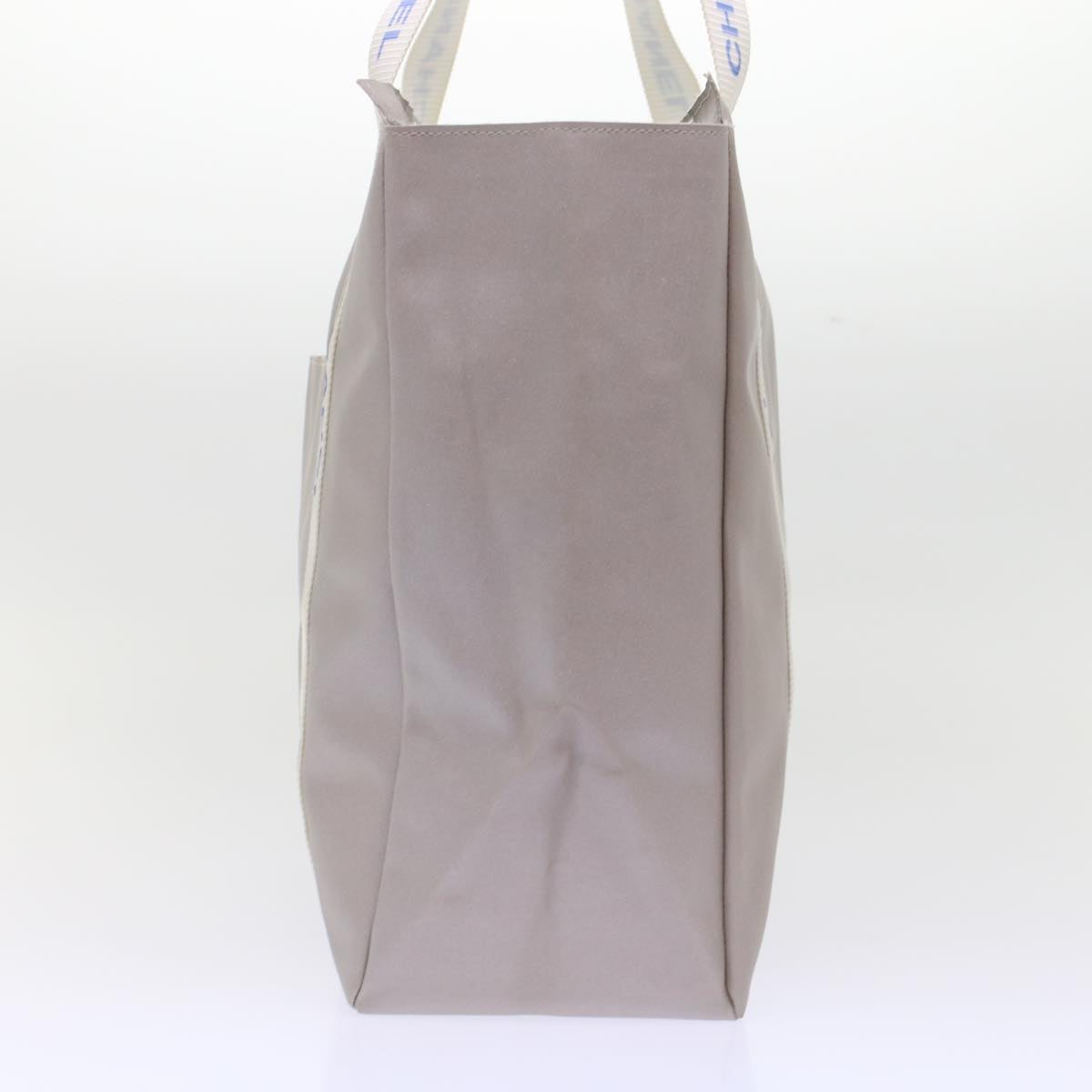 CHANEL Tote Bag Nylon Gray CC Auth bs6959