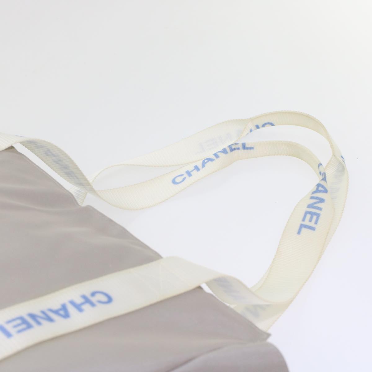 CHANEL Tote Bag Nylon Gray CC Auth bs6959