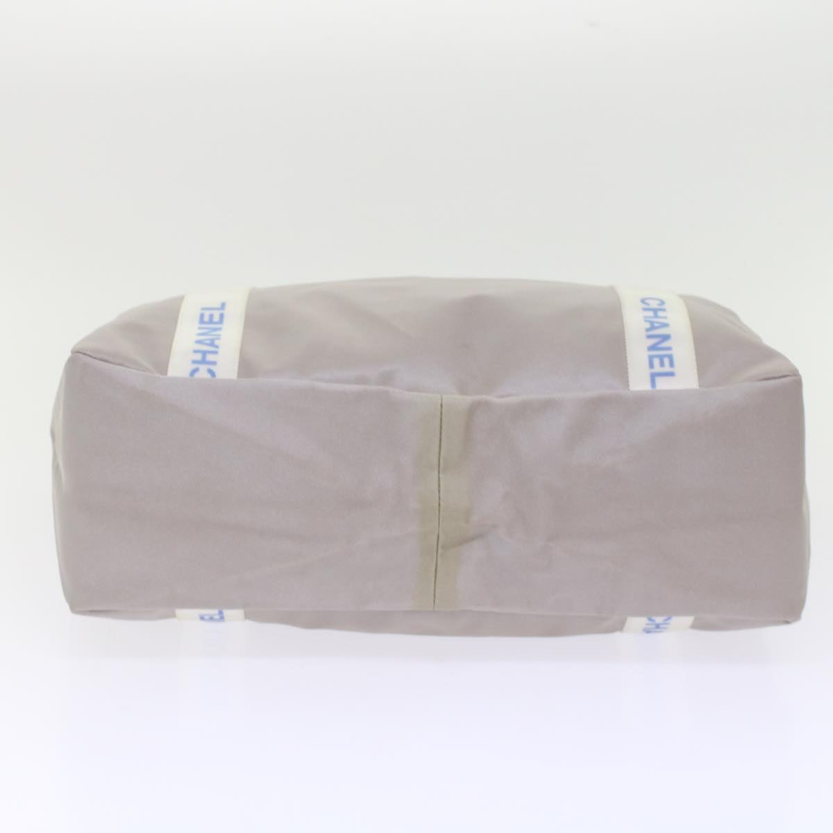 CHANEL Tote Bag Nylon Gray CC Auth bs6959