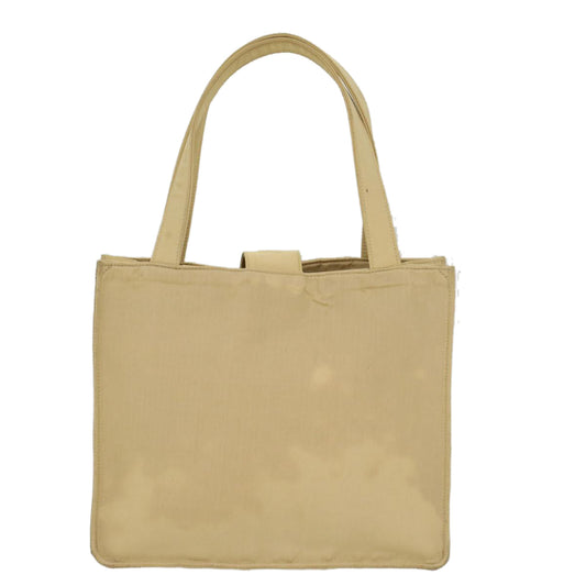 CHANEL Shoulder Bag Nylon Beige CC Auth bs7114