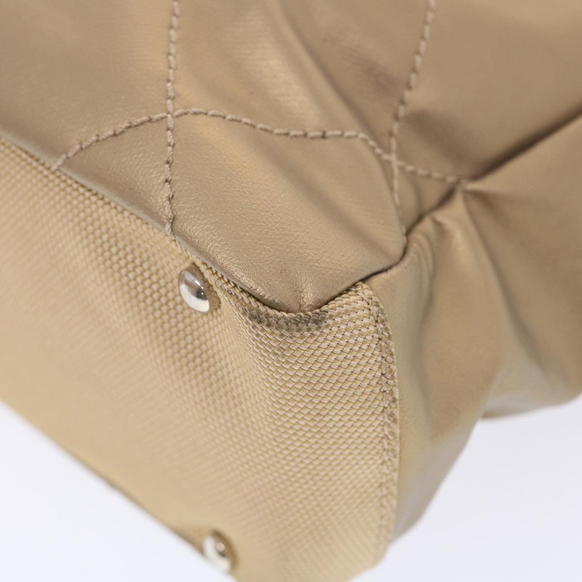 CHANEL Paris Biarritz Hand Bag Coated Canvas Gold Tone CC Auth bs7162