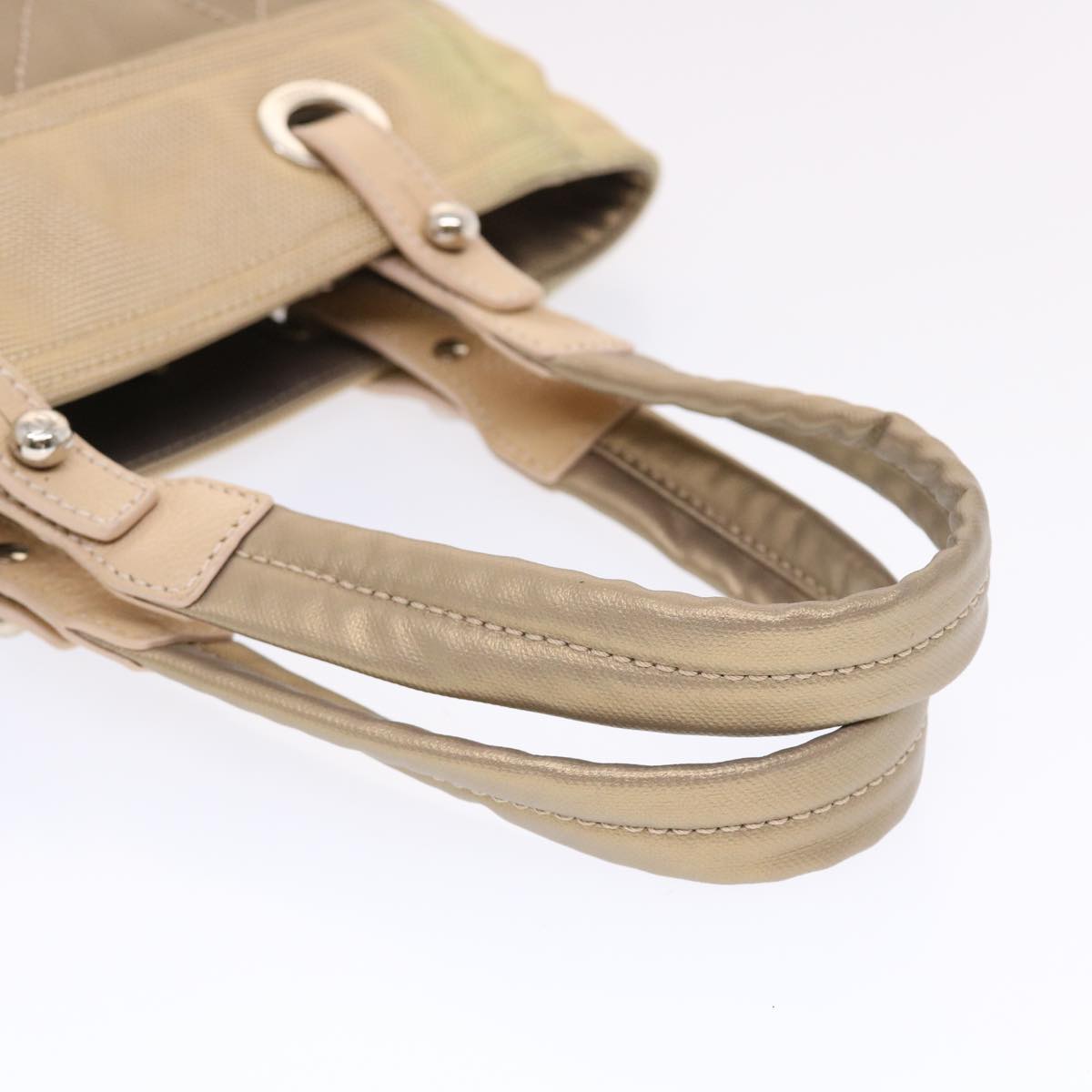 CHANEL Paris Biarritz Hand Bag Coated Canvas Gold Tone CC Auth bs7162