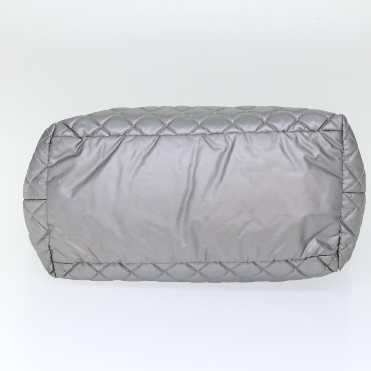 Top Quality Chanel Cococoon Hand Bag Nylon Silver CC Auth bs7271