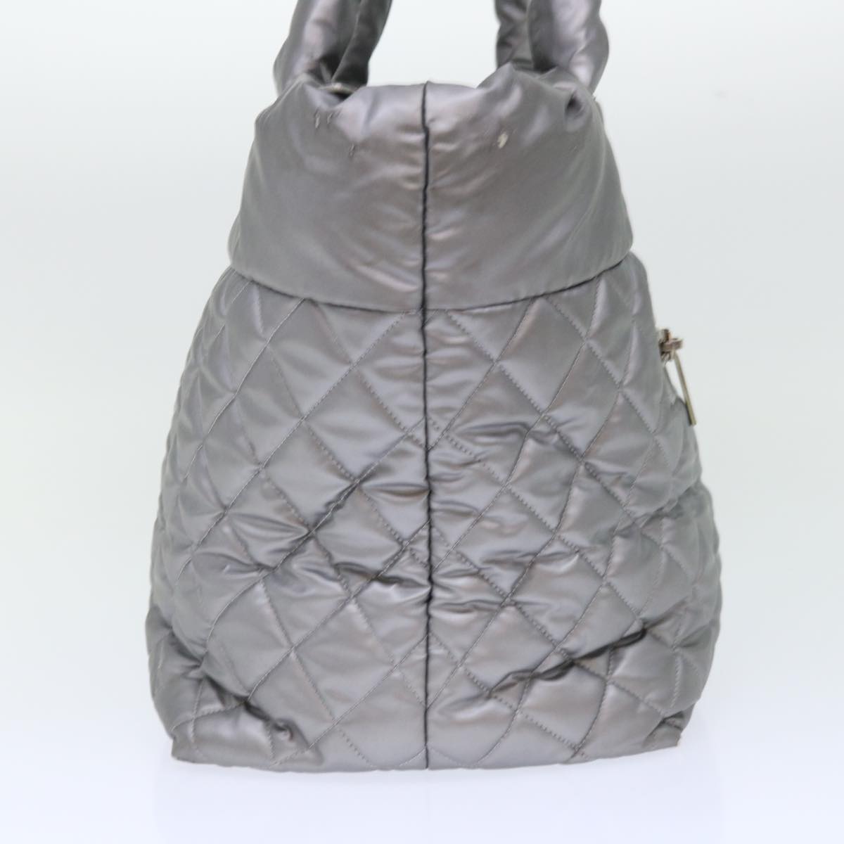 Top Quality Chanel Cococoon Hand Bag Nylon Silver CC Auth bs7271