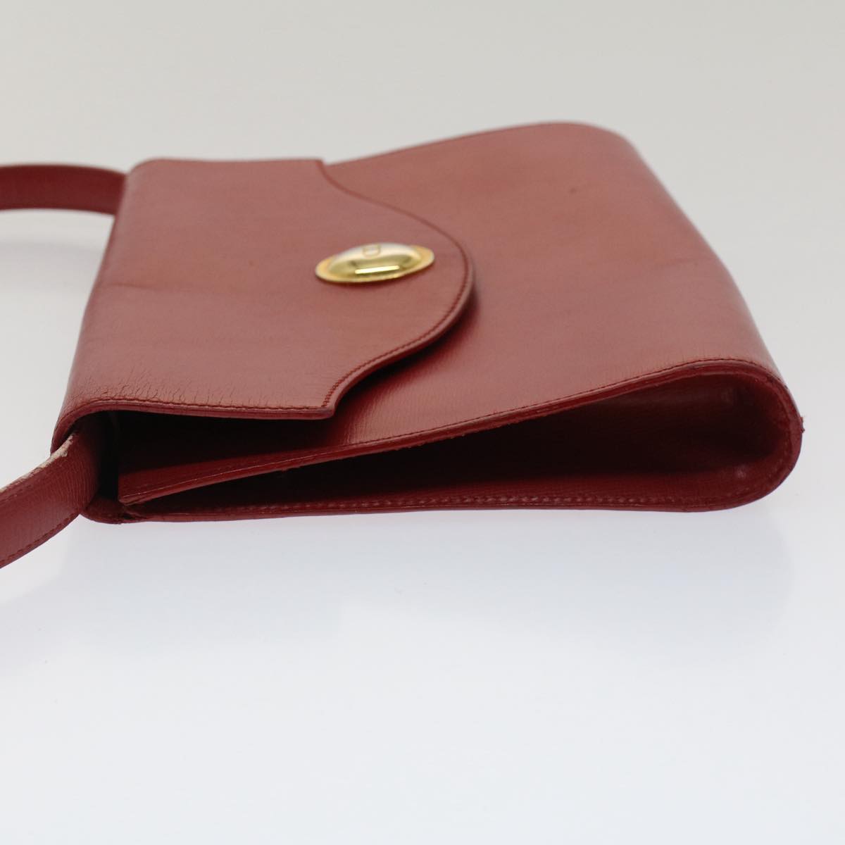 CHRISTIAN DIOR Pouch Shoulder Bag Leather 2Set Red Black Auth bs7409