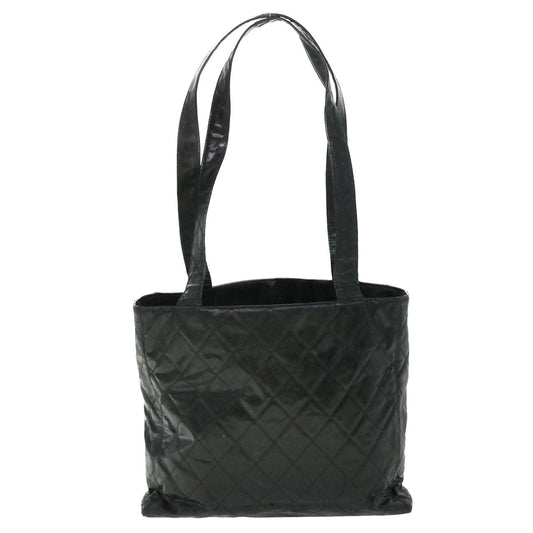 CHANEL Matelasse Shoulder Bag Patent leather Black CC Auth bs7586