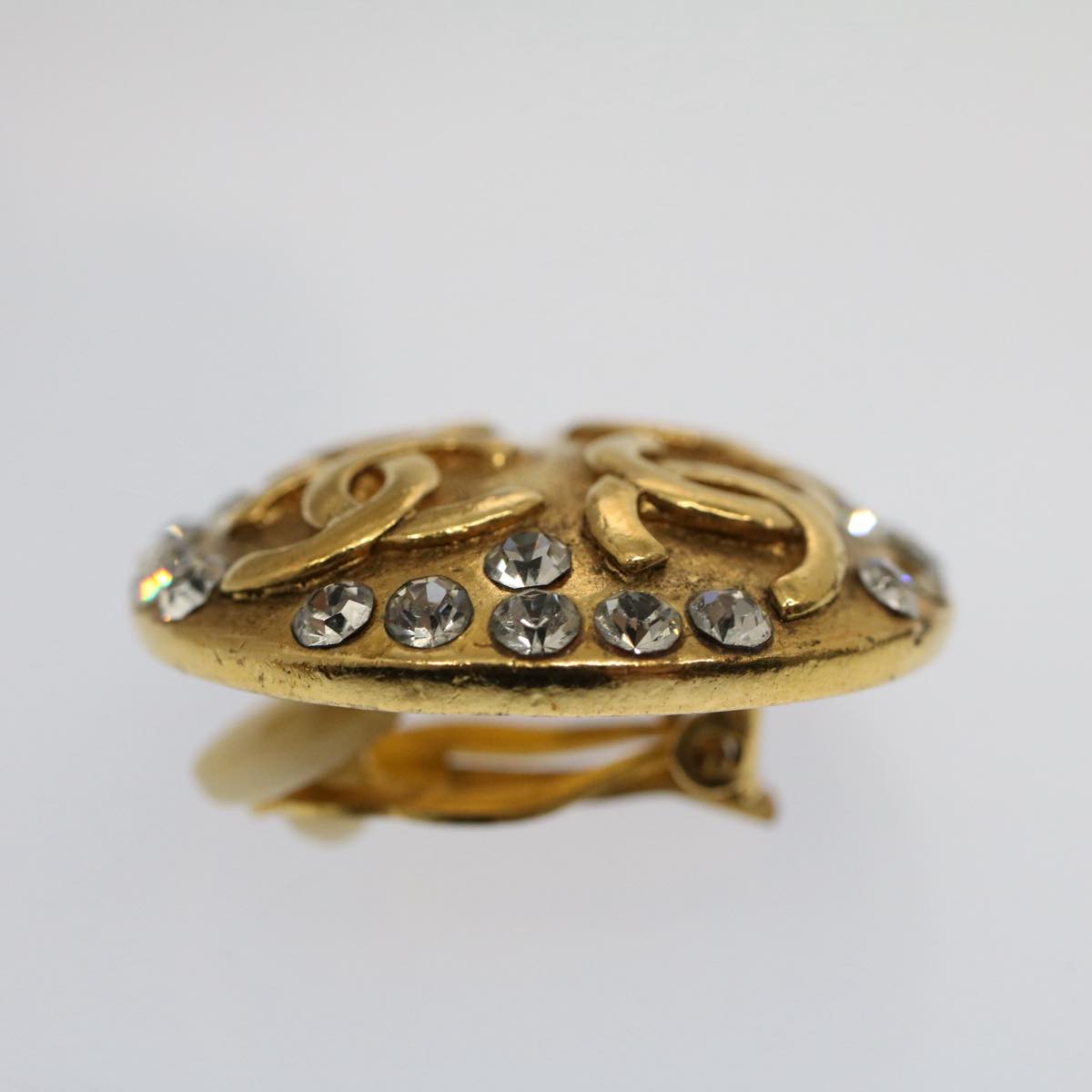 Top Quality Chanel Earring Gold Tone CC Auth bs7942