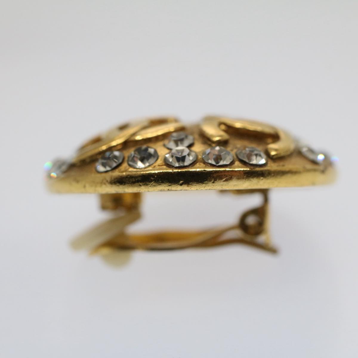 Top Quality Chanel Earring Gold Tone CC Auth bs7942