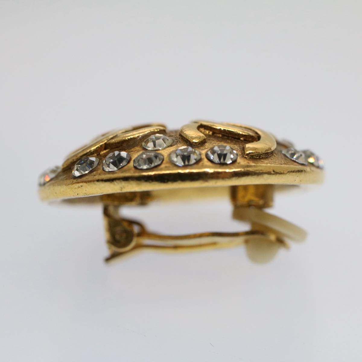 Top Quality Chanel Earring Gold Tone CC Auth bs7942