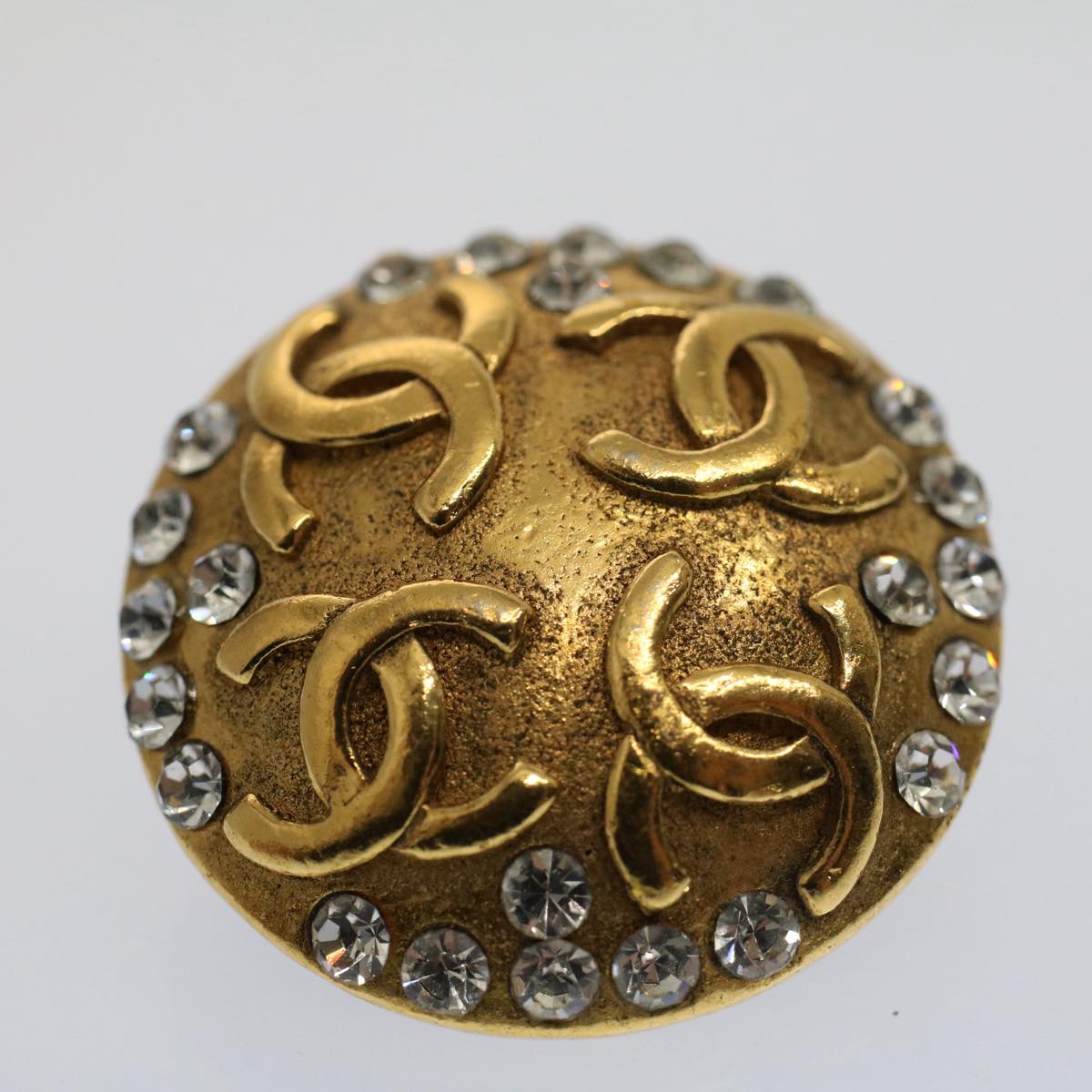 Top Quality Chanel Earring Gold Tone CC Auth bs7942